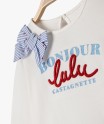 Tee-shirt manches longues avec inscription brodée bébé fille - LuluCastagnette